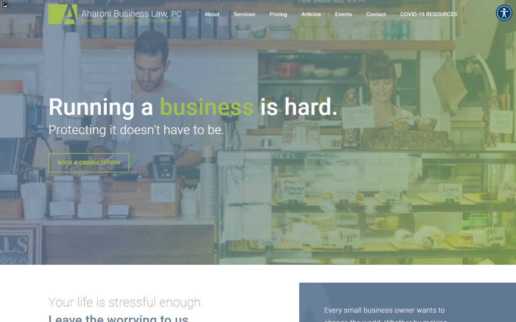 Aharoni Business Law Website Design